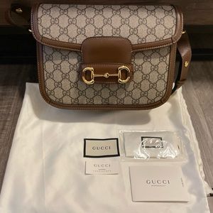 Authentic Gucci Horsebit 1955 shoulder bag